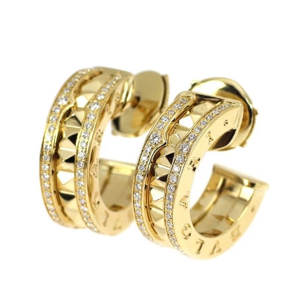 BULGARI K18YG DIAMOND EARRINGS: Bulgari K18YG Diamond Earrings Brand: Bvlgari Type/Style: piercing Material: K18YG, Main Stone Natural Color: YG Size: Length/Width/Diameter 15.5 Accessories: None Accessories Notice: When