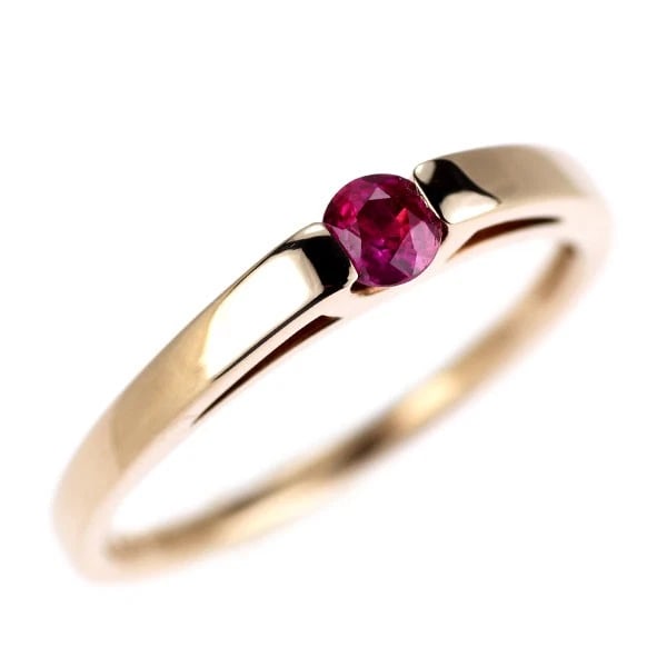 K10PG RUBY RING: K10PG ruby ring Brand: None Type/Style: Ring Material: K10PG, Main Stone Ruby Color: PG Size: 4.75 - 5 US Accessories: None Accessories Notice: When purchasing pre-owned goods, please refer to the