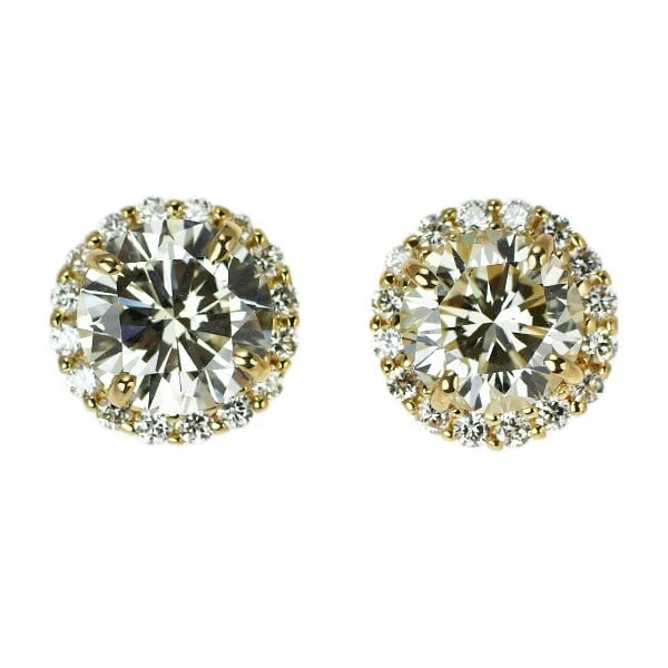 K18YG DIAMOND EARRINGS: K18YG Diamond Earrings Brand: None Type/Style: piercing Material: K18YG, Main Stone Natural Color: YG Size: Length/Width/Diameter 8.4 Accessories: None Accessories Notice: When purchasing