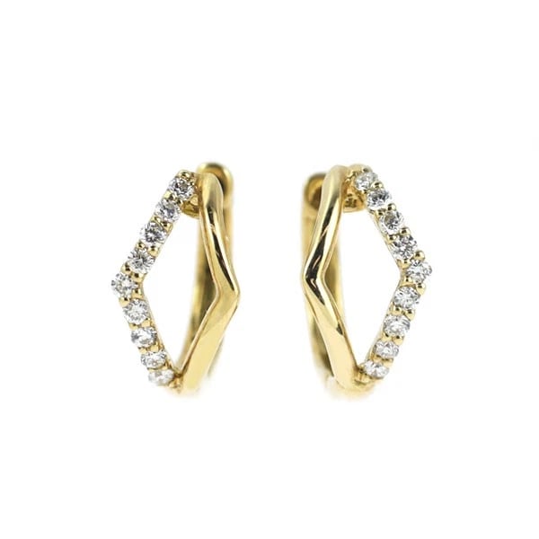 K18YG DIAMOND HOOP EARRINGS: K18YG Diamond Hoop Earrings Brand: None Type/Style: piercing Material: K18YG, Main Stone Natural Color: YG Size: Length/Width/Diameter 10.9 Accessories: None Accessories Notice: When purchasing