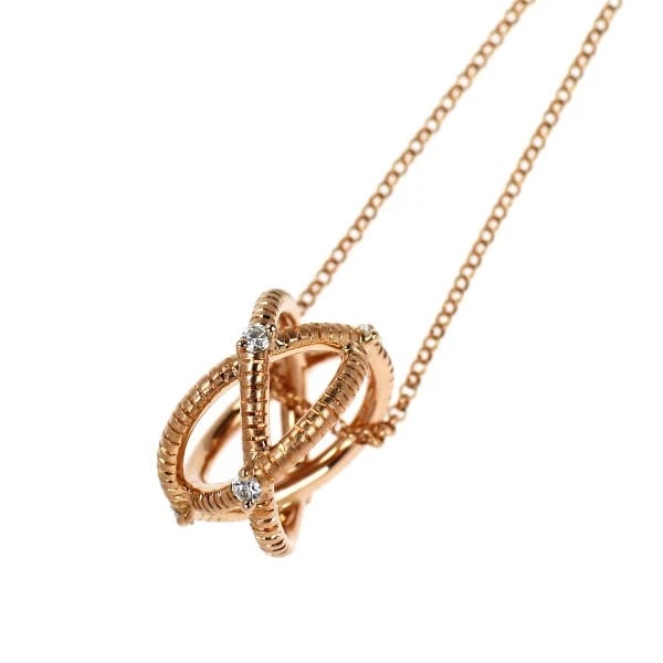 ROSE VIFF K18PG DIAMOND PENDANT NECKLACE: Rose Viff K18PG Diamond Pendant Necklace Brand: None Type/Style: pendant necklace Material: K18PG, Main Stone Natural Color: PG Size: Chain Length: ~50 Accessories: None Accessories Notice: When
