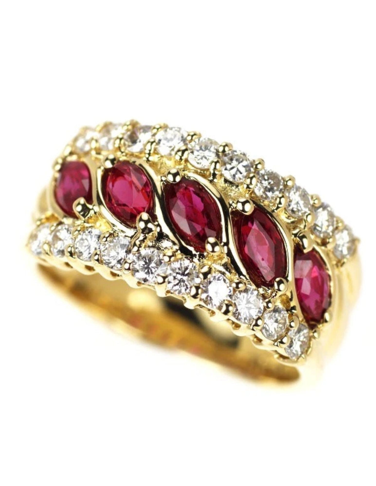 K18YG RUBY DIAMOND RING - 2