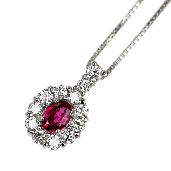 PT950/ PT850 UNHEATED PIGEON BLOOD RUBY DIAMOND PENDANT NECKLACE: Pt950/ Pt850 Unheated Pigeon Blood Ruby Diamond Pendant Necklace Brand: None Type/Style: pendant necklace Material: Pt950/Pt850, Main Stone Natural/Ruby Color: None Size: Chain Length: ~45.5 Acces