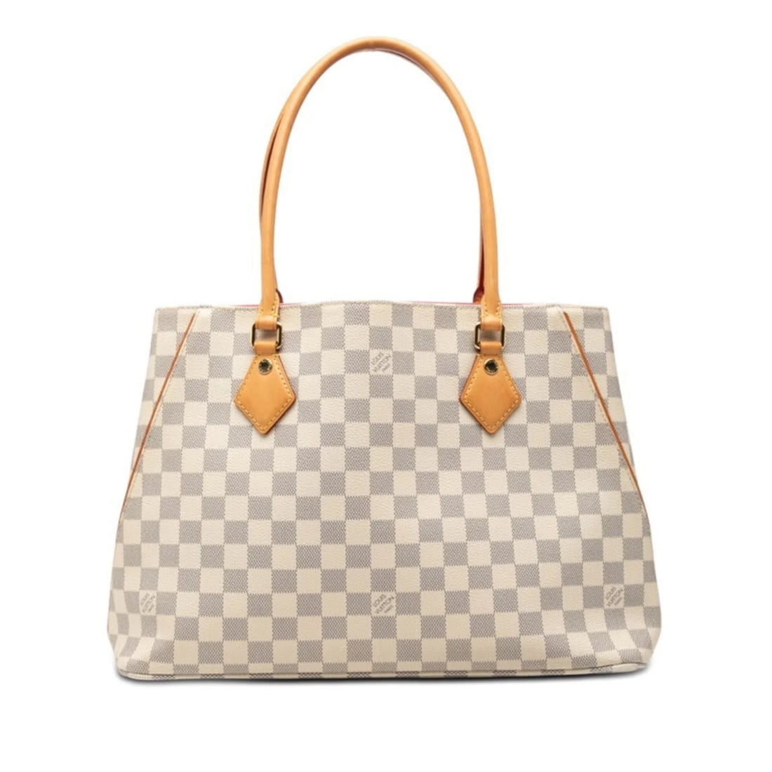 LOUIS VUITTON DAMIER AZUR CALVE TOTE BAG SHOULDER BAG: Louis Vuitton Damier Azur Calve Tote Bag Shoulder bag Brand: Louis Vuitton Type/Style: Shoulder bag, Tote bag Material: PVC , Leather Color: Pink, White Size: (HxWxD) 25.5cm x 36.5cm x 15cm / 10.03'' 