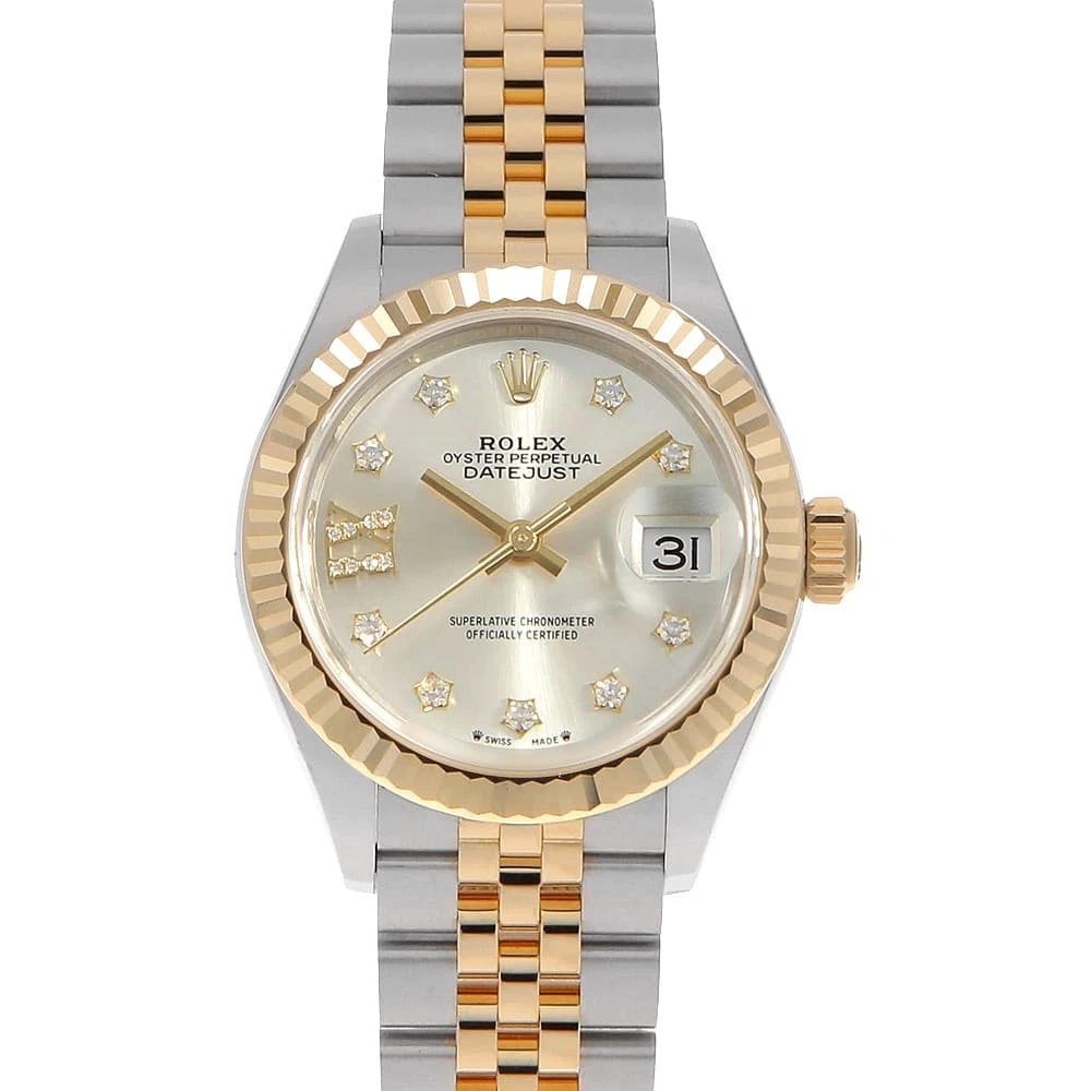 ROLEX DATEJUST DIAMOND SILVER WATCH: ROLEX Datejust Diamond Silver Watch Brand: ROLEX Type/Style: Wrist watch Material: Band Material Stainless Steel/Yellow Gold, Case Material Stainless Steel/Yellow Gold Color: Dial Color Silver Size: C