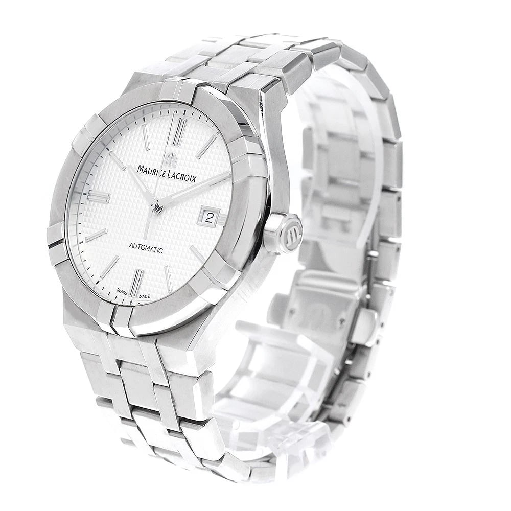 MAURICE LACROIX DATE SILVER AUTOMATIC WATCH - 2