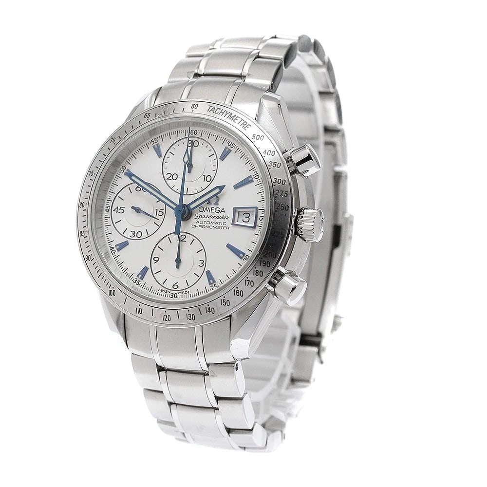 OMEGA SPEEDMASTER DATE SILVER AUTOMATIC WATCH - 2