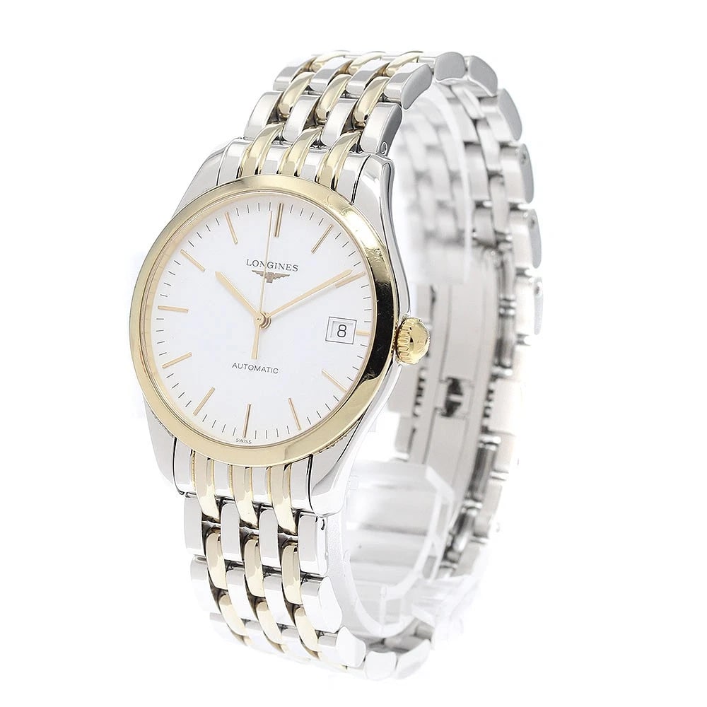 LONGINES CLASSIC DATE WHITE AUTOMATIC WATCH - 2