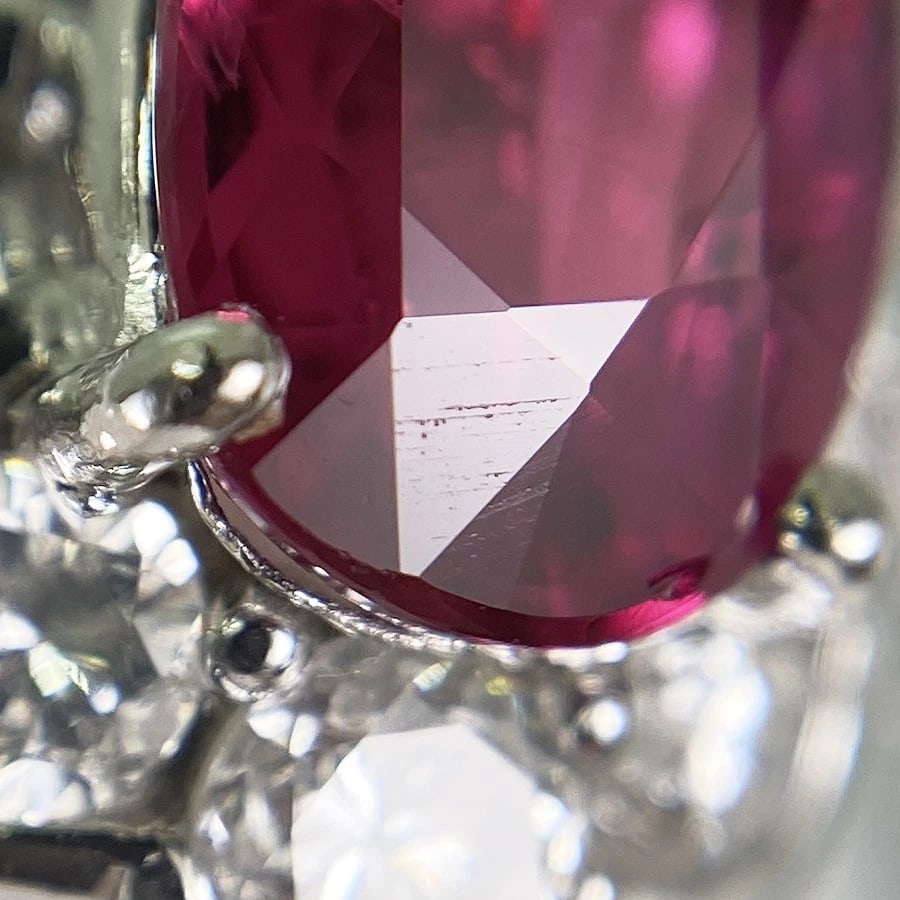 RING PLATINUM RUBY DIAMOND - 7