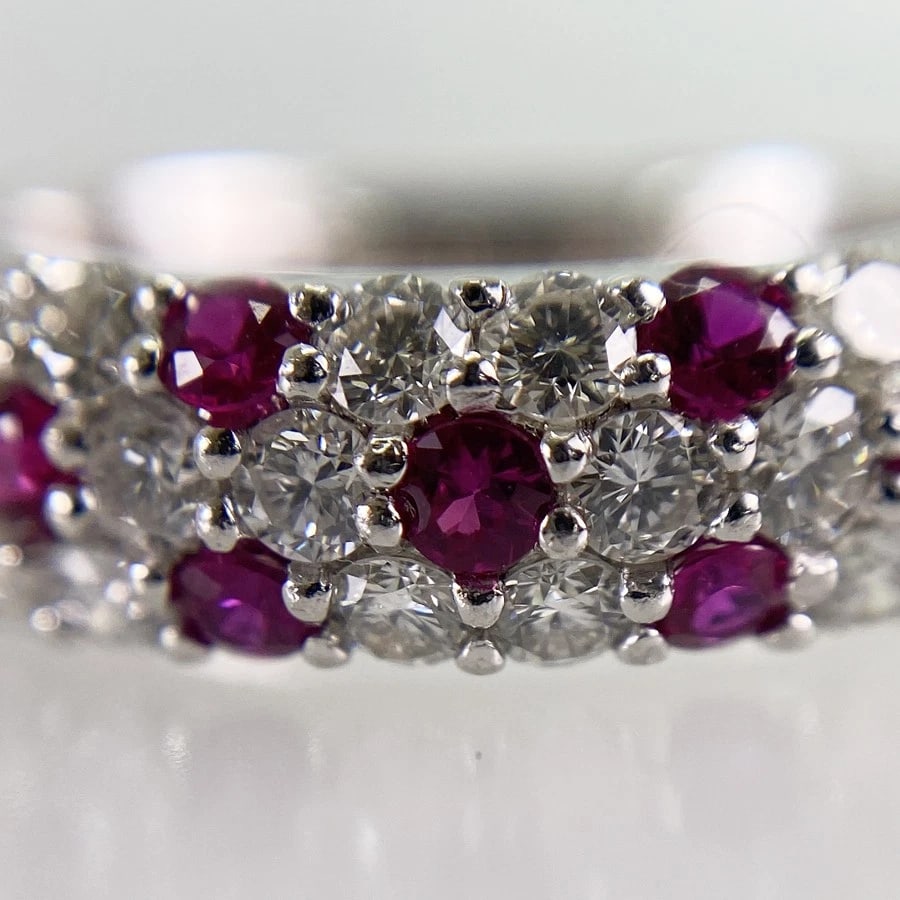 RING PLATINUM DIAMOND RUBY - 5