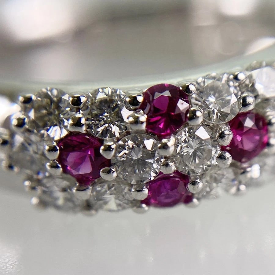 RING PLATINUM DIAMOND RUBY - 6