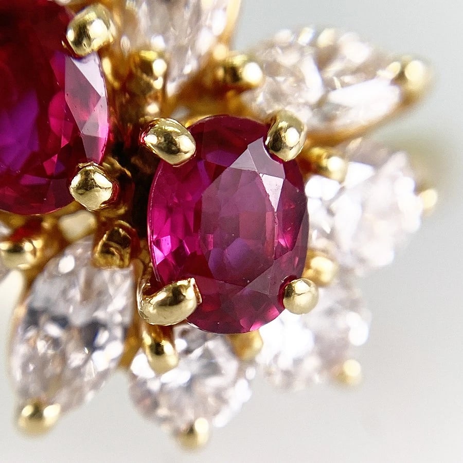 QUEEN YELLOW GOLD RUBY DIAMOND RING - 3