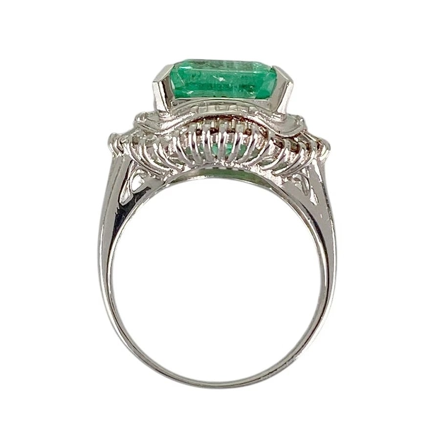 RING PLATINUM EMERALD DIAMOND - 3