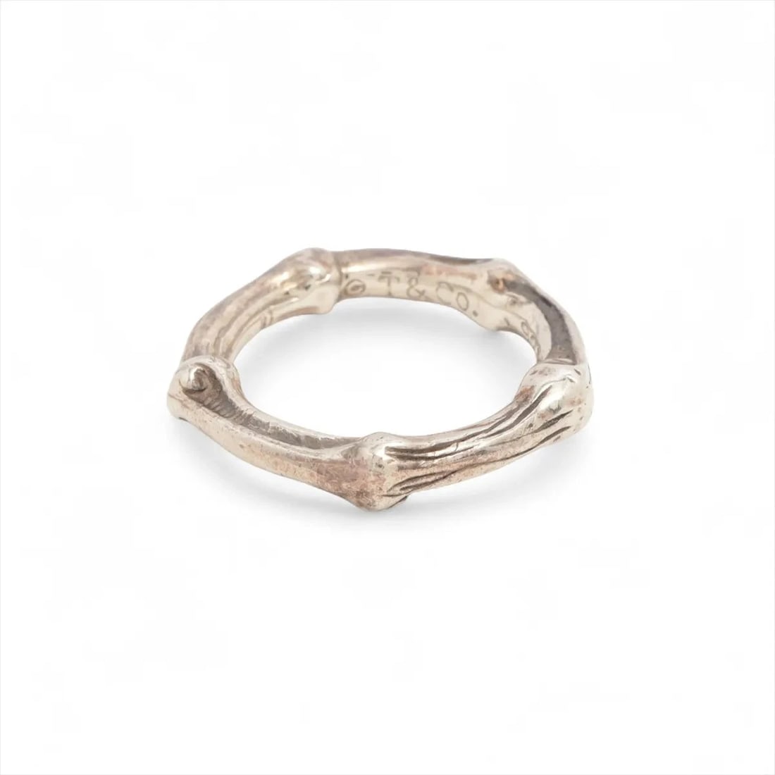 TIFFANY BAMBOO RING 925 SILVER: Tiffany Bamboo Ring 925 Silver Brand: Tiffany Type/Style: Ring Material: 925, Color: Silver Size: 6.25 - 6.5 US Accessories: None Accessories Notice: When purchasing pre-owned goods, please refer to