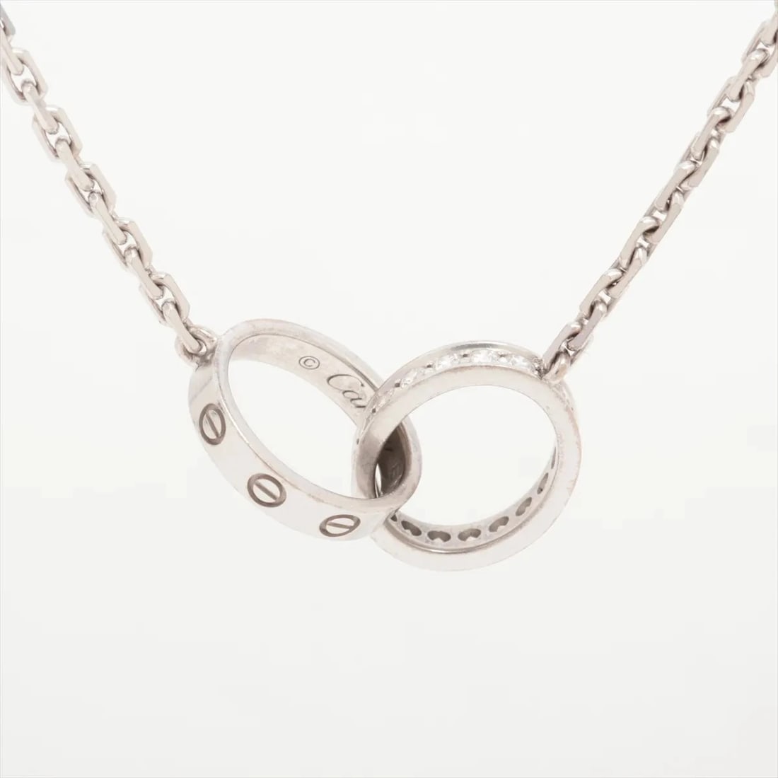 CARTIER BABY LOVE DIAMOND NECKLACE 750(WG): Cartier Baby Love diamond Necklace 750(WG) Brand: Cartier Type/Style: Necklace Material: 750(WG), Color: White Gold Size: Size(CM) Chain length:44.5 Accessories: None Accessories Notice: When