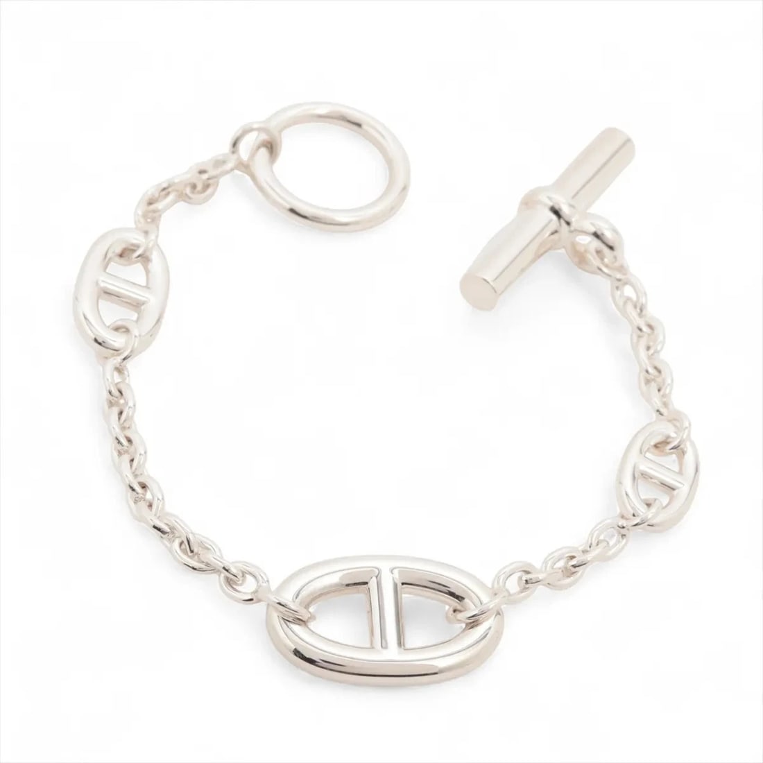 HERMES BRACELET 925 SILVER: Hermes Bracelet 925 Silver Brand: Hermes Type/Style: Bracelet Material: 925, Color: Silver Size: Size(CM) Bracelet length:15 Accessories: None Accessories Notice: When purchasing pre-owned goods,