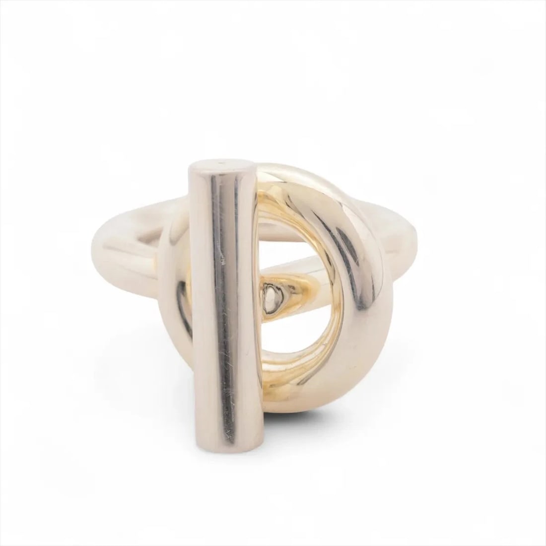 HERMES ECHAPE GM RING 925 SILVER: Hermes Echape GM Ring 925 Silver Brand: Hermes Type/Style: Ring Material: 925, Color: Silver Size: 5.25US Accessories: None Accessories Notice: When purchasing pre-owned goods, please refe