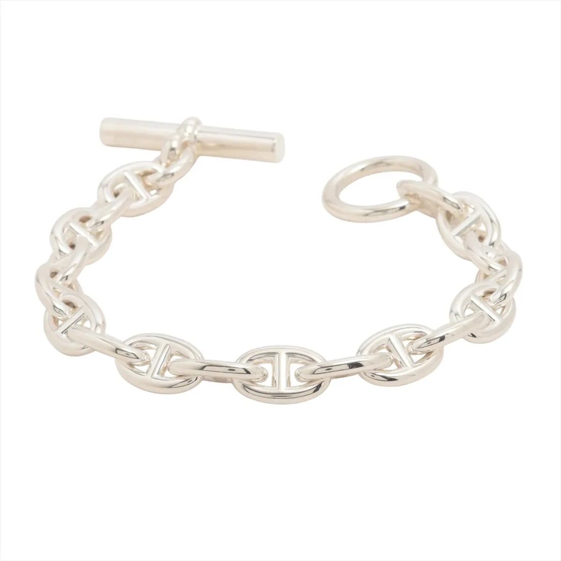 HERMES CHAINE D'ANCRE BRACELET 925 SILVER: Hermes Chaine d'Ancre Bracelet 925 Silver Brand: Hermes Type/Style: Bracelet Material: 925, Color: Silver Size: Size(CM) Bracelet length:15 Accessories: None Accessories Notice: When purchasing
