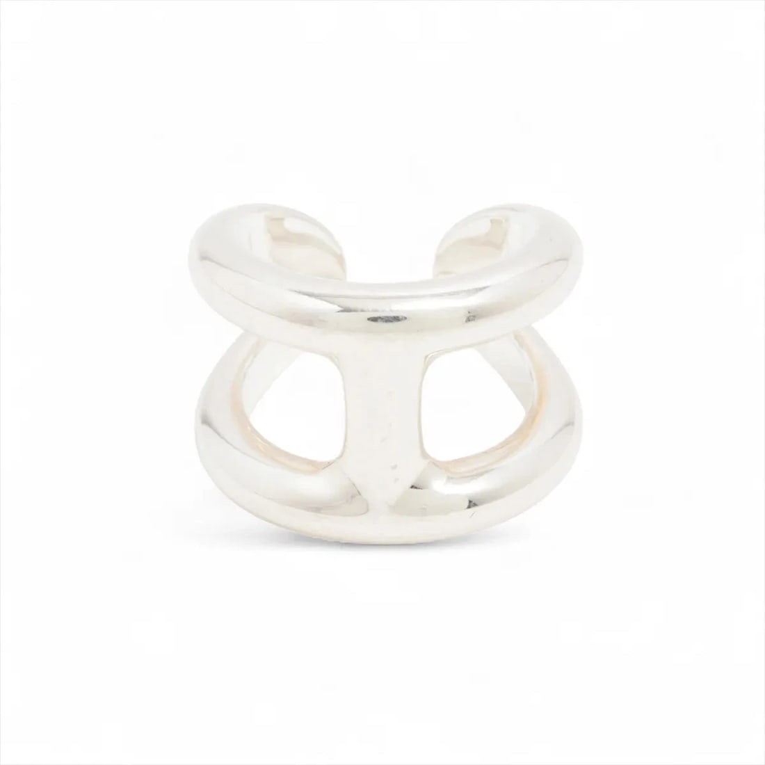 HERMES OSMO'S GM RING 925 SILVER: Hermes Osmo's GM Ring 925 Silver Brand: Hermes Type/Style: Ring Material: 925, Color: Silver Size: 6.25 - 6.5 US Accessories: None Accessories Notice: When purchasing pre-owned goods, plea