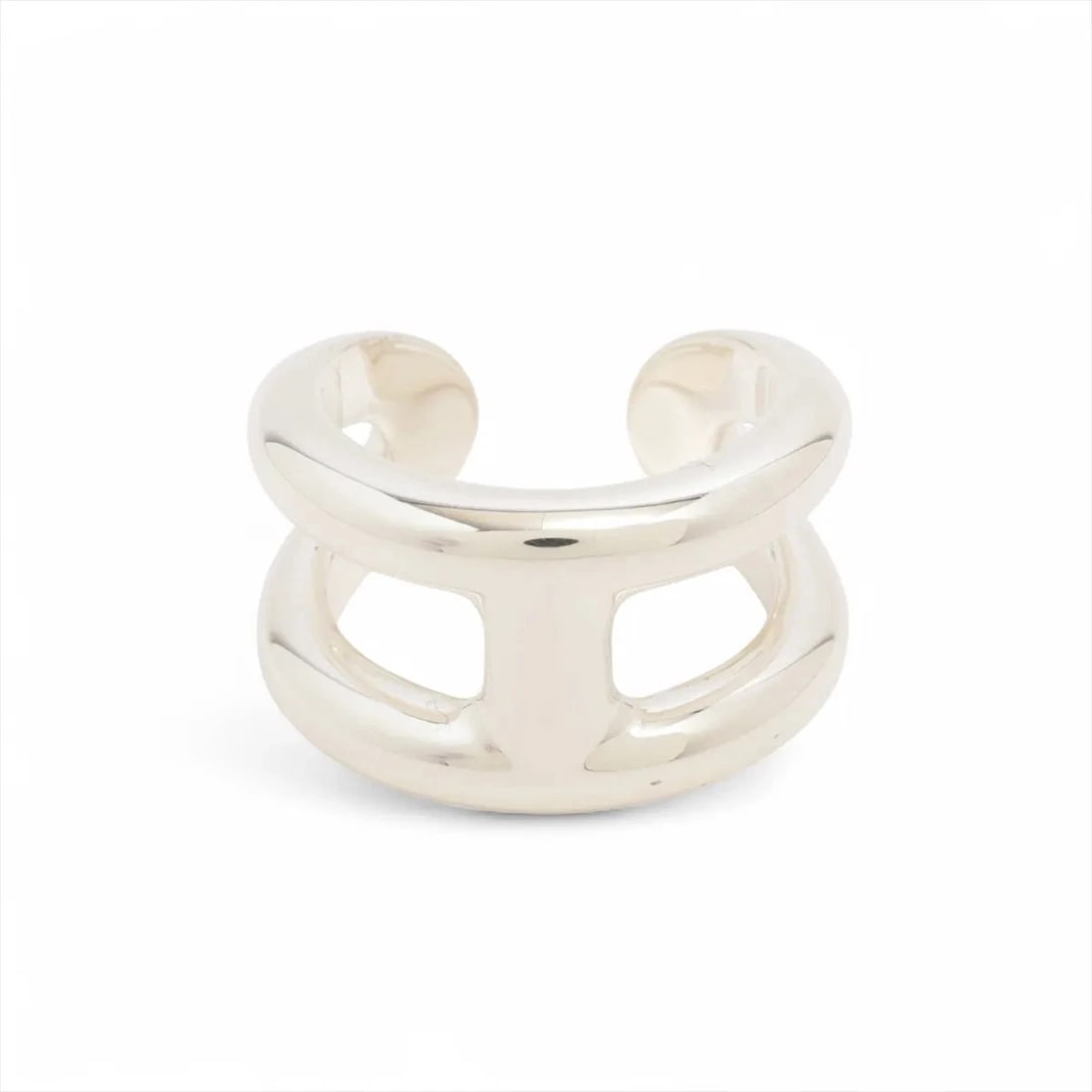 HERMES OSMOZ PM RING 925 SILVER: Hermes Osmoz PM Ring 925 Silver Brand: Hermes Type/Style: Ring Material: 925, Color: Silver Size: 6.75 - 7 US Accessories: None Accessories Notice: When purchasing pre-owned goods, please refer to