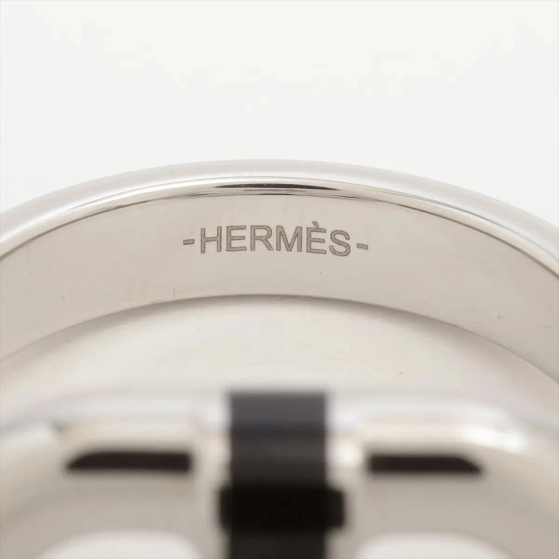 HERMES RING GP SILVER X BLACK - 2