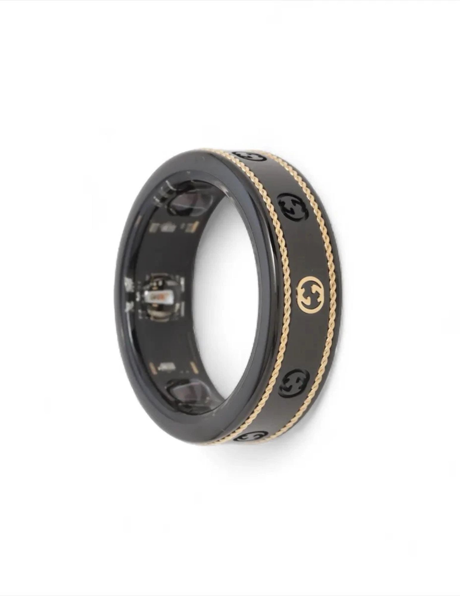 GUCCI X AURA INTERLOCKING RING TITANIUM BLACK - 2