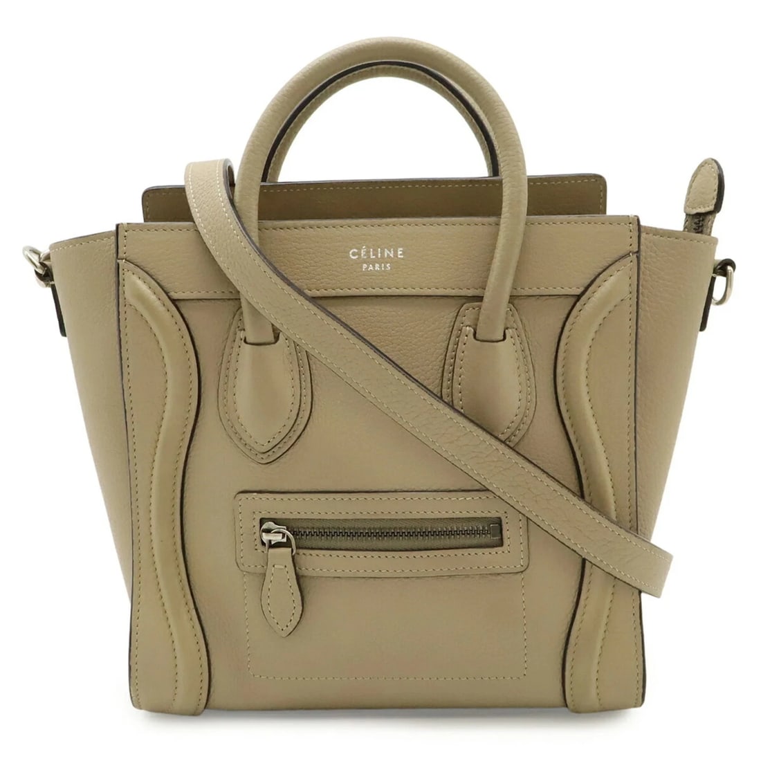 CELINE LUGGAGE NANO SHOPPER HANDBAG SHOULDER BAG: CELINE Luggage Nano Shopper Handbag Shoulder Bag Brand: Celine Type/Style: Handbag, Shoulder bag Material: Leather Color: Beige Size: 19.5cm x 28cm x 9.5cm / 7.67'' x 11.02'' x 3.74'' Accessories: