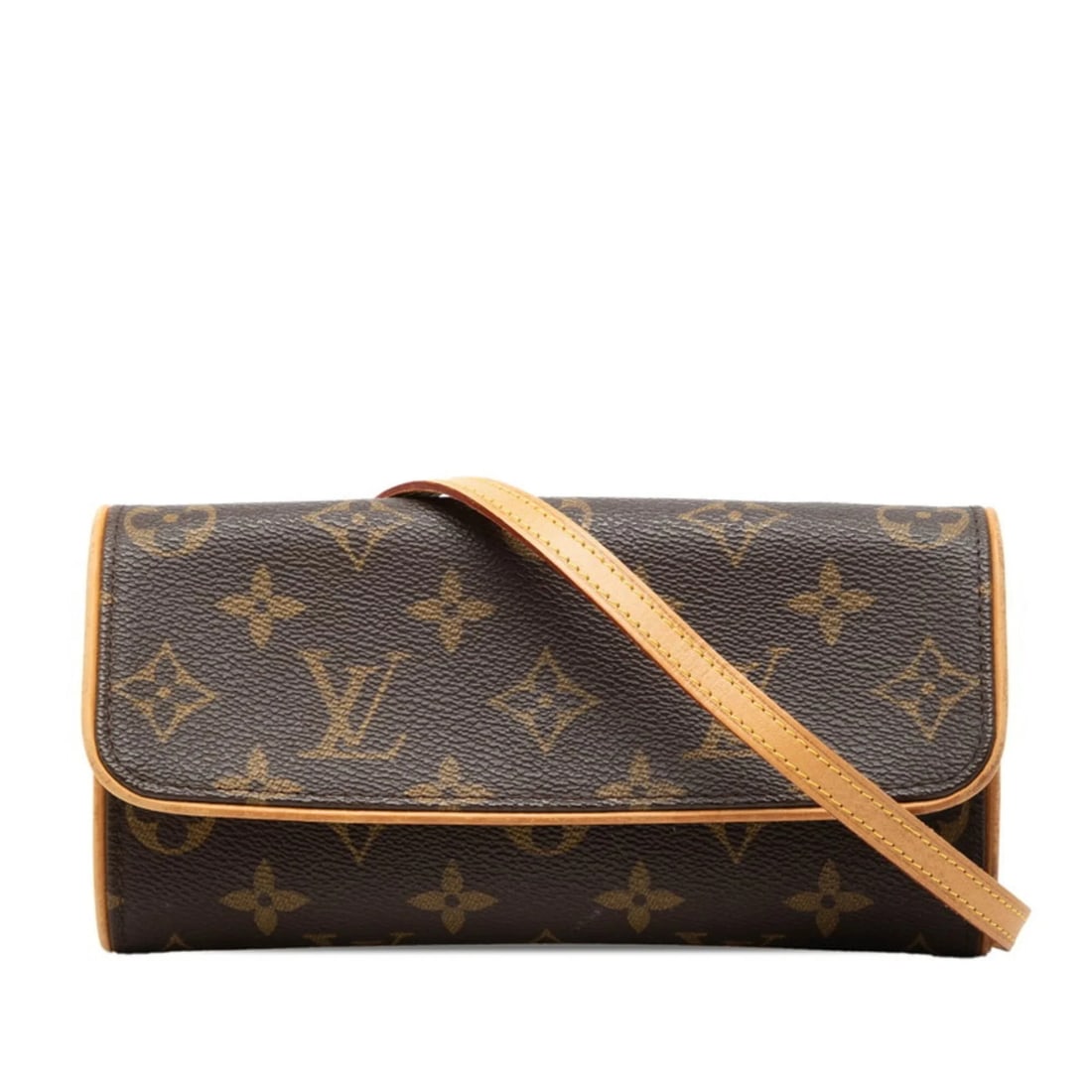 LOUIS VUITTON MONOGRAM POCHETTE TWIN PM SHOULDER BAG: Louis Vuitton Monogram Pochette Twin PM Shoulder Bag Brand: Louis Vuitton Type/Style: Pochette, Shoulder bag Material: Monogram Color: Brown, Monogram Size: (HxWxD) 9.5cm x 19cm x 3cm / 3.74'' x 7.48'