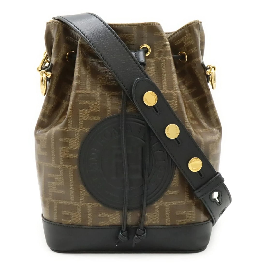 FENDI ZUCCA MONTRESOR BUCKET BAG, SHOULDER HANDBAG: FENDI Zucca Montresor Bucket Bag, Shoulder Handbag Brand: Fendi Type/Style: Handbag, Shoulder bag Material: Coated canvas , Leather Color: Beige, Black, Brown Size: (HxWxD) 24.5cm x 27cm x 15cm / 9.64