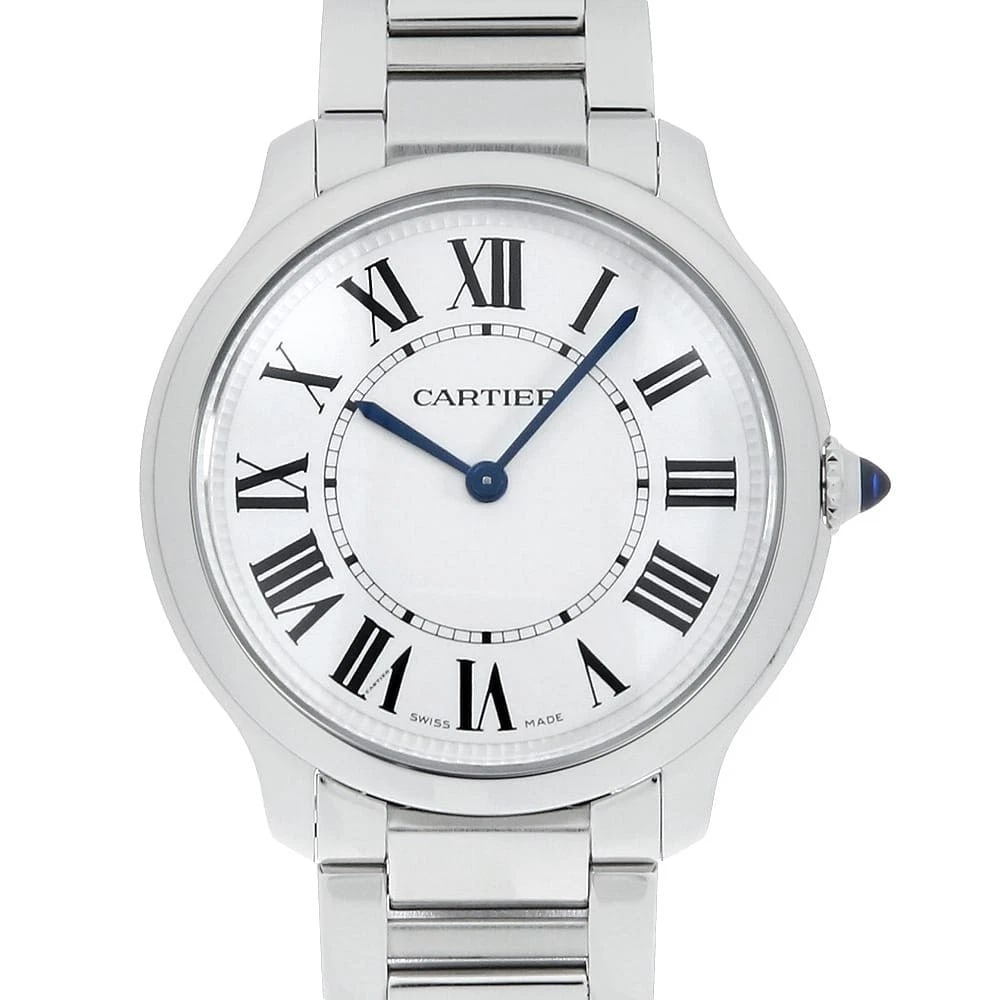 CARTIER RONDE MUST STAINLESS STEEL WATCH: Cartier Ronde Must Stainless Steel Watch Brand: Cartier Type/Style: Wrist watch Material: Band Material Stainless Steel, Case Material Stainless Steel Color: Dial Color Silver Size: Case:W36mm Circumf