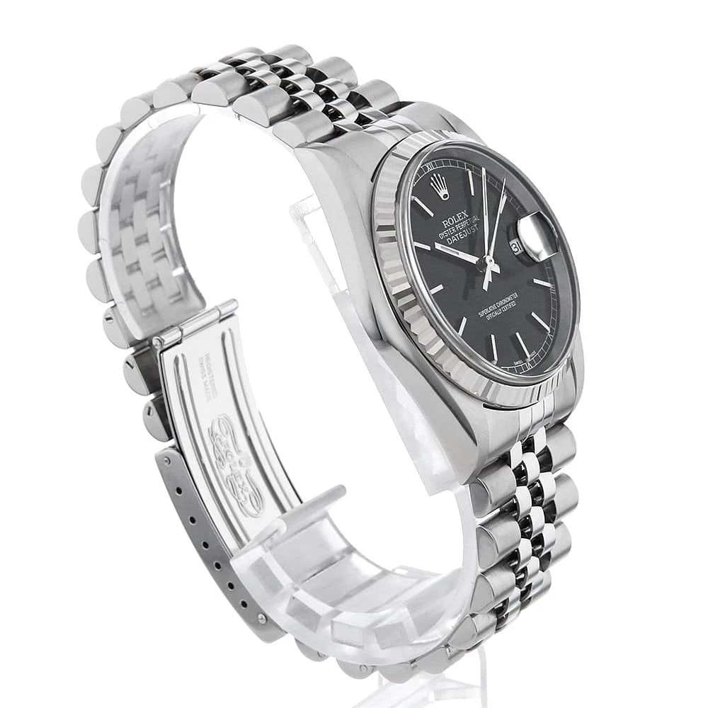 ROLEX DATEJUST BLACK WATCH - 3