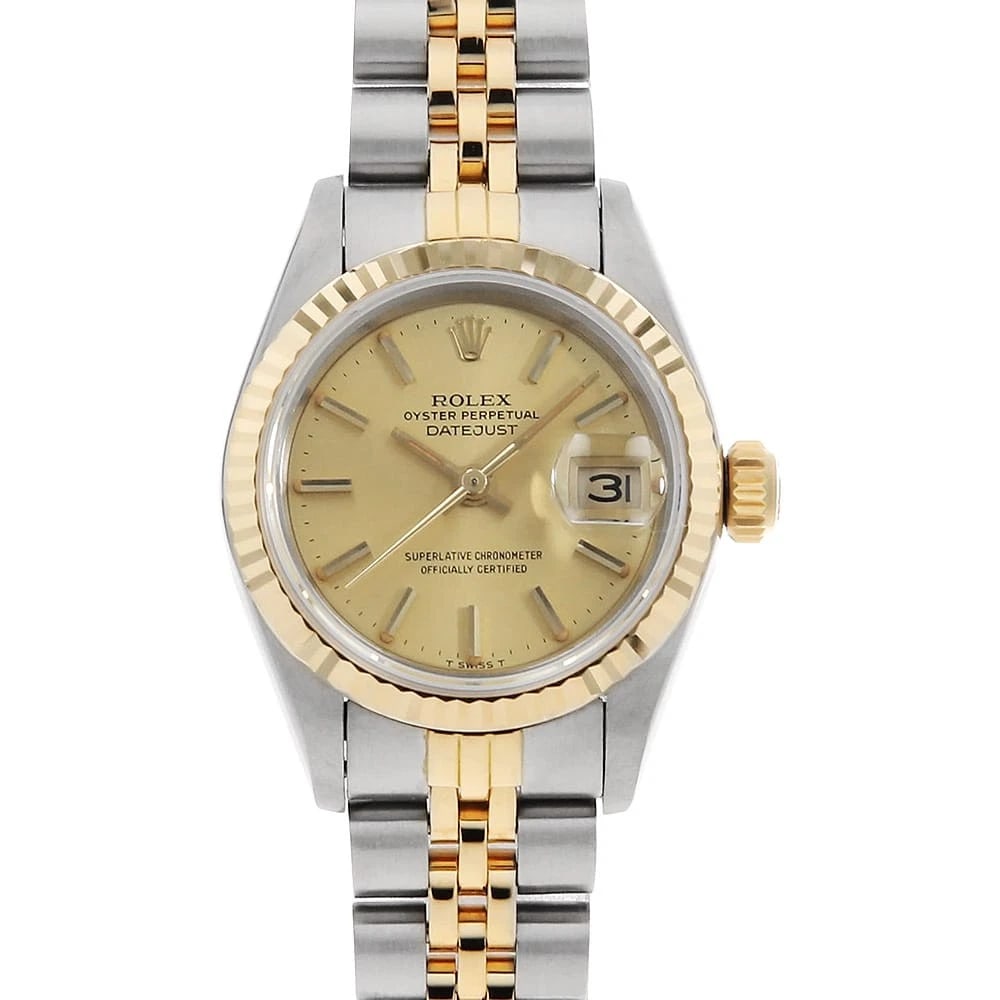 ROLEX DATEJUST CHAMPAGNE WATCH: ROLEX Datejust Champagne Watch Brand: ROLEX Type/Style: Wrist watch Material: Band Material Stainless Steel/Yellow Gold, Case Material Stainless Steel/Yellow Gold Color: Dial Color Champagne Gold Size