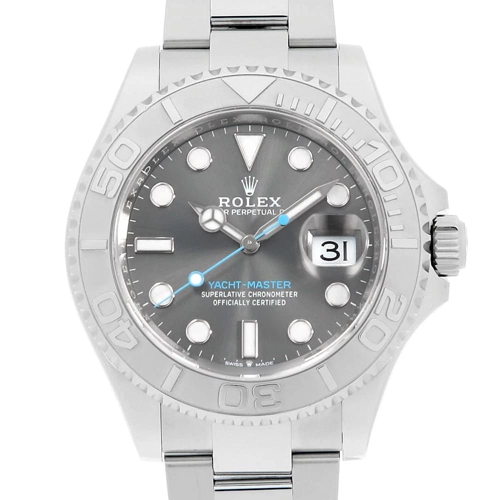 ROLEX YACHT MASTER SLATE WATCH: ROLEX Yacht master slate Watch Brand: ROLEX Type/Style: Wrist watch Material: Band Material Stainless Steel, Case Material Stainless Steel/Platinum Color: Dial Color Slate Size: Case:W40mm