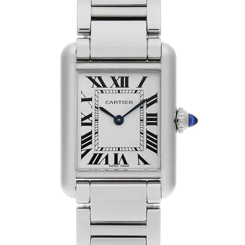 CARTIER TANKMAST SOLAR POWERED BEAT WATCH: Cartier Tankmast Solar Powered Beat Watch Brand: Cartier Type/Style: Wrist watch Material: Band Material Stainless Steel, Case Material Stainless Steel Color: Dial Color Silver Size: Case:W29.5mm x