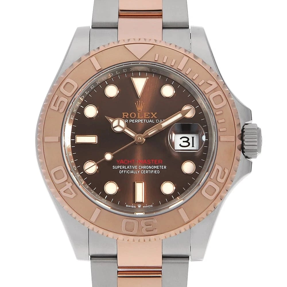 ROLEX YACHT MASTER CHOCOLATE BROWN WATCH: ROLEX Yacht master Chocolate brown Watch Brand: ROLEX Type/Style: Wrist watch Material: Band Material Stainless Steel/Everose Gold, Case Material Stainless Steel/Everose Gold Color: Dial Color Chocola