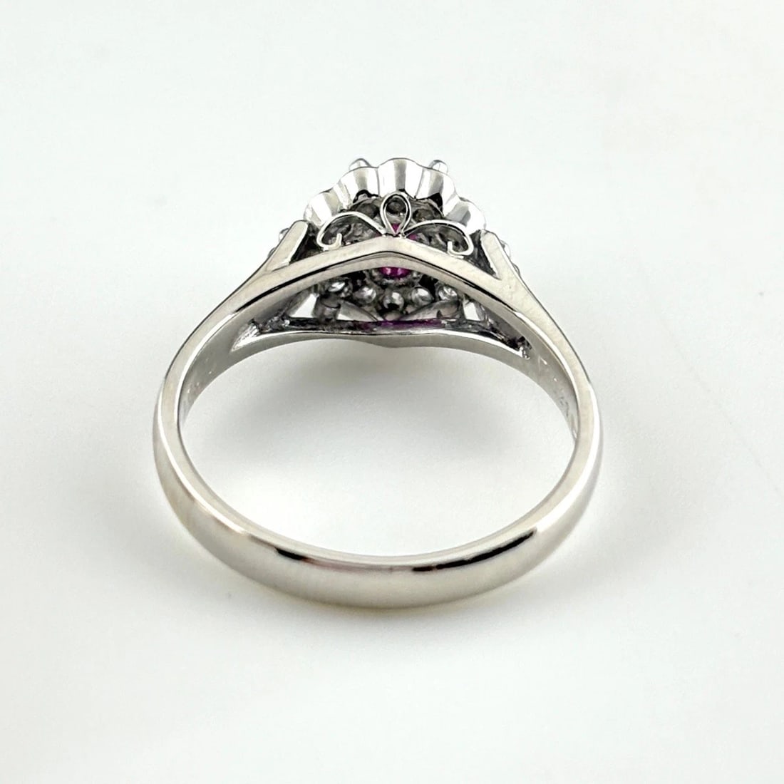 RUBY DESIGN RING PLATINUM MELEE DIAMOND - 3