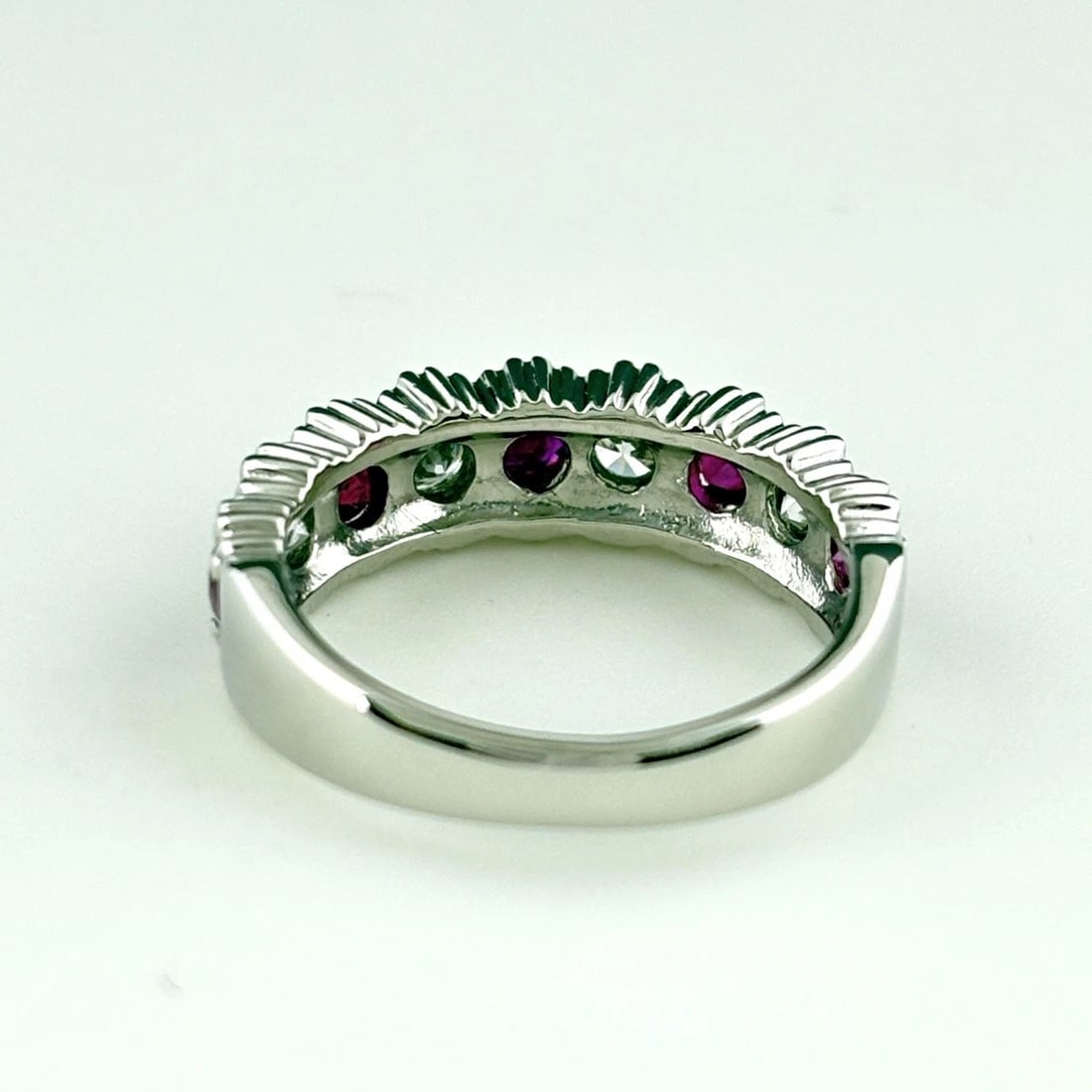 RUBY DESIGN PLATINUM MELEE DIAMOND RING - 4