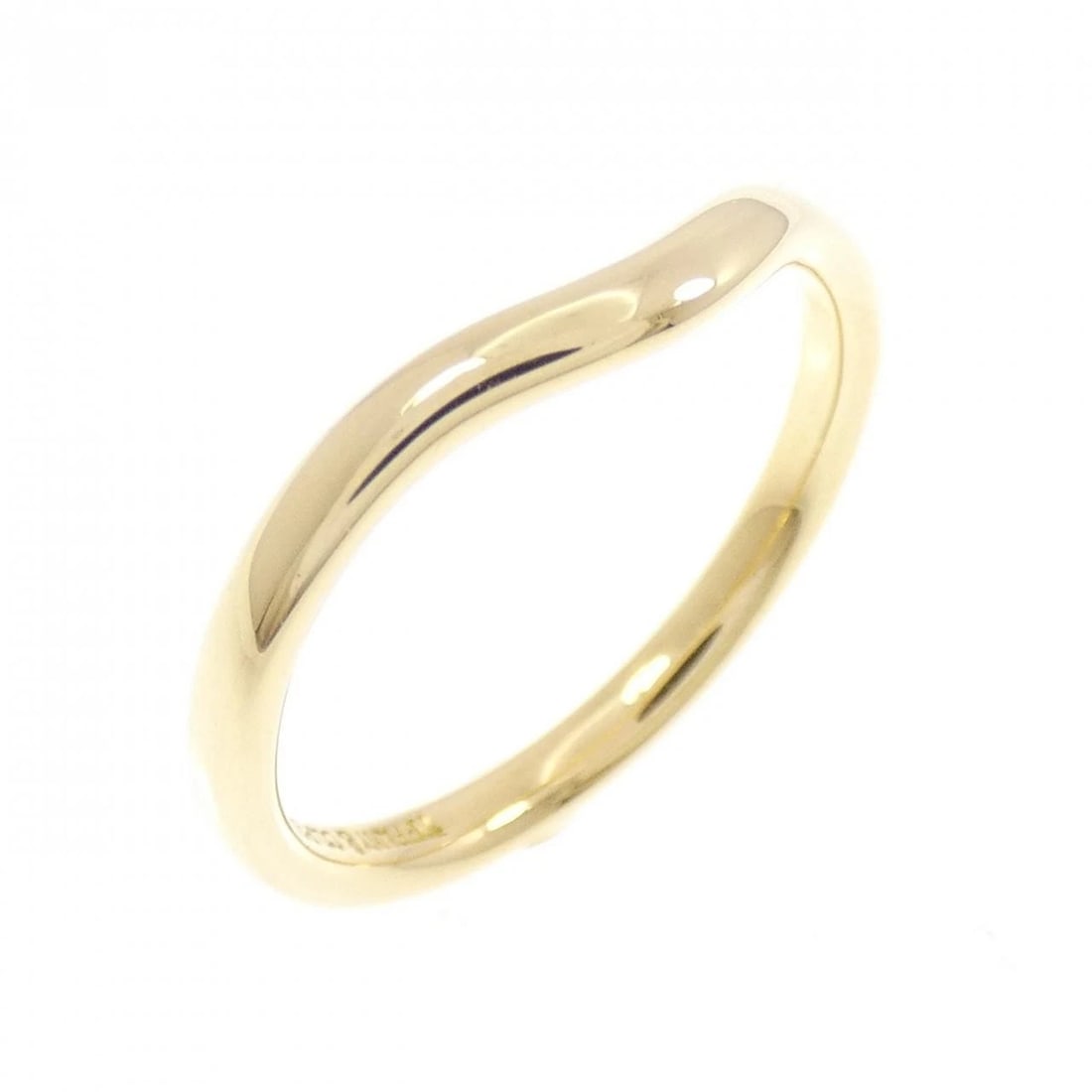 TIFFANY&CO. CURVED RING: TIFFANY&Co. Curved Ring Brand: TIFFANY&Co. Type/Style: TIFFANY & Co. Ring Material: 750 yellow gold, Color: yellow gold Size: US 5 Accessories: None Accessories Notice: When purchasing pre-owned