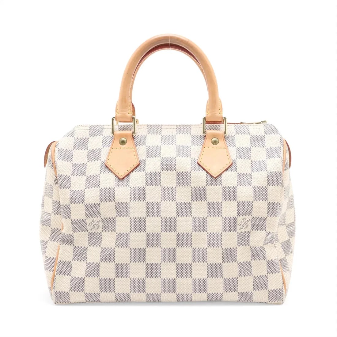 LOUIS VUITTON DAMIER AZURE SPEEDY: Louis Vuitton Damier Azure Speedy Brand: Louis Vuitton Type/Style: Top Handle Bag Material: None Color: White Size: Height:7.7inchLength:10.4inchDepth:5.9inch Accessories: None Accessories