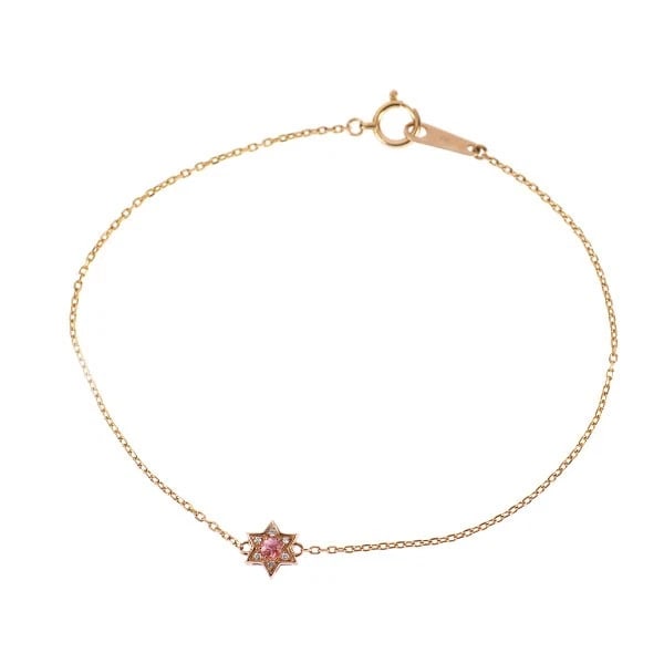 K18PG PINK SAPPHIRE DIAMOND BRACELET: K18PG pink sapphire diamond bracelet Brand: None Type/Style: bracelets Material: K18PG, Main Stone sapphire\Natural Color: PG Size: 6.75 - 7 US Accessories: None Accessories Notice: When p