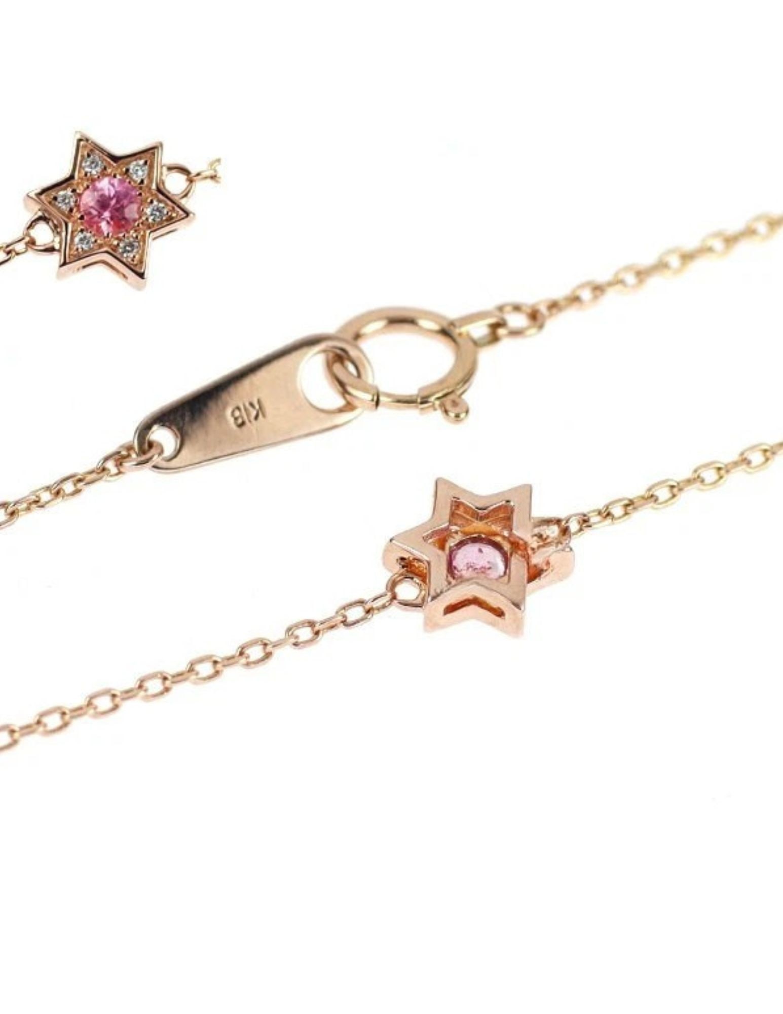 K18PG PINK SAPPHIRE DIAMOND BRACELET - 2