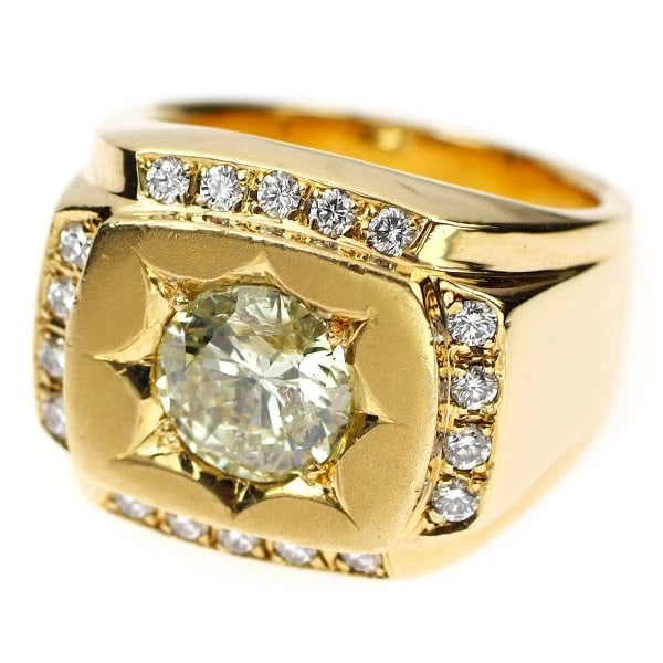 K18YG DIAMOND RING - 2