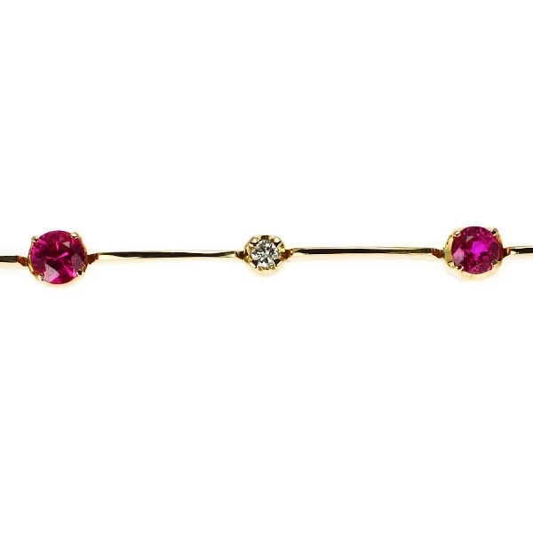K18YG RUBY DIAMOND BRACELET - 2