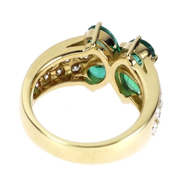 K18YG EMERALD DIAMOND RING - 2