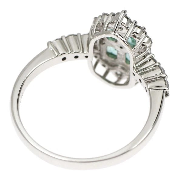 PT900 EMERALD DIAMOND RING - 2