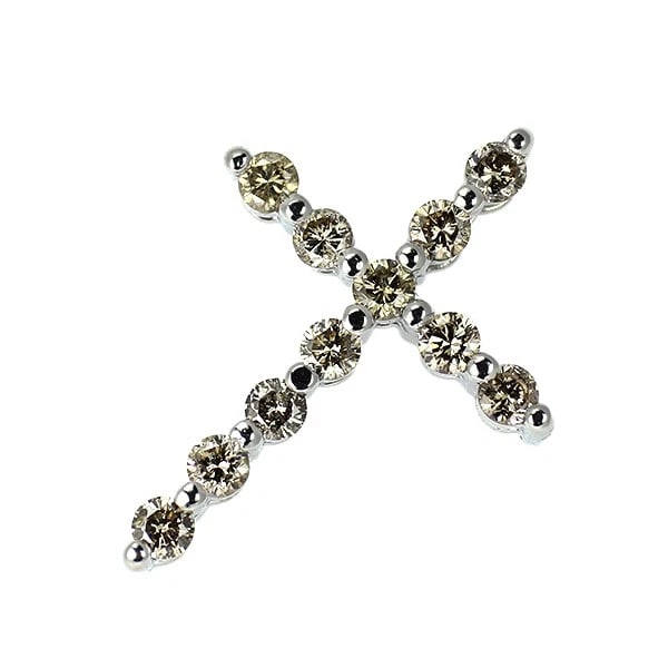 K18WG CROSS DIAMOND PENDANT TOP: K18WG cross diamond pendant top Brand: None Type/Style: pendant top Material: K18WG, Main Stone Natural Color: WG Size: Length/Width/Diameter 21.5 Accessories: None Accessories Notice: Whe
