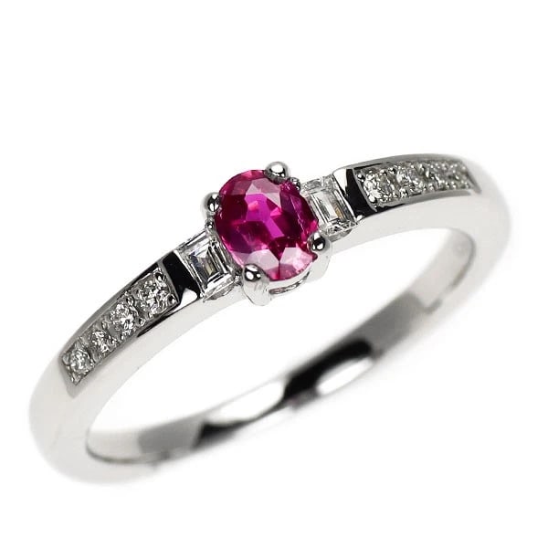 PT950 UNHEATED PIGEON BLOOD RUBY DIAMOND RING (1 of 2)