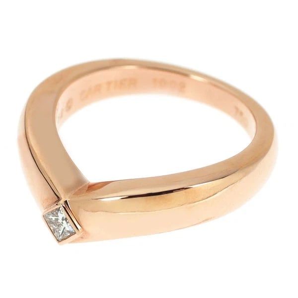 CARTIER K18PG DIAMOND RING - 2