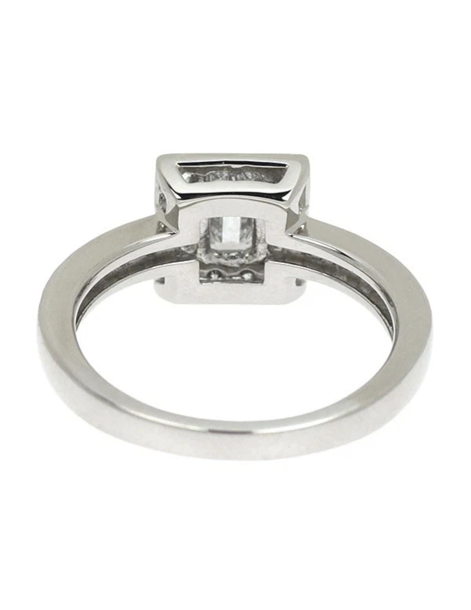 PT950 EMERALD CUT DIAMOND RING - 2