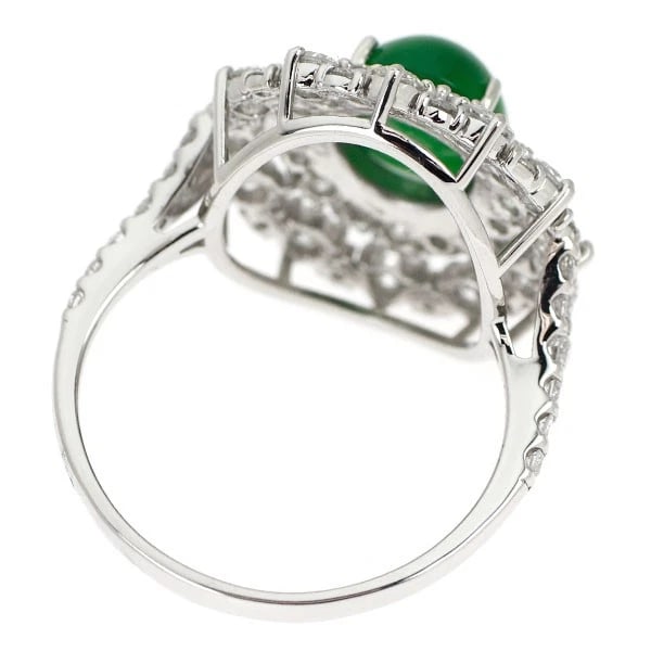 PT950 JADE DIAMOND RING - 3
